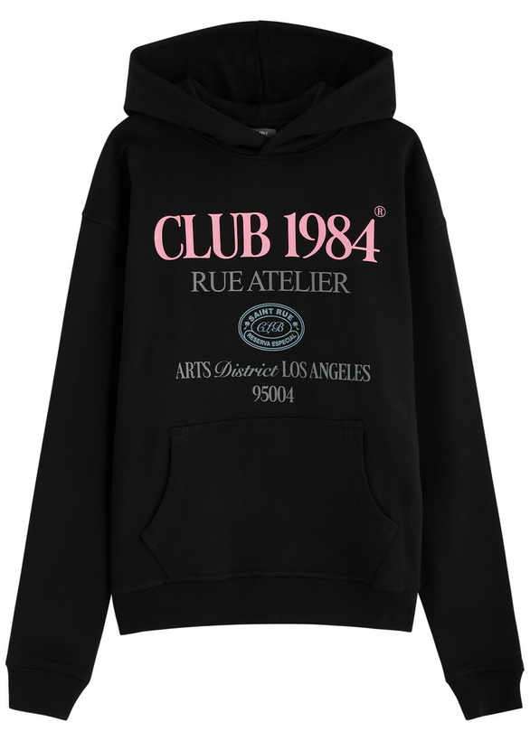 Photo: Club 1984 Art District Hooded Cotton Sweatshirt Black