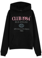 Club 1984 Art District Hooded Cotton Sweatshirt Black