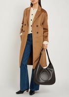Anine Bing Dylan Belted Wool and Cashmere-blend Coat Brown
