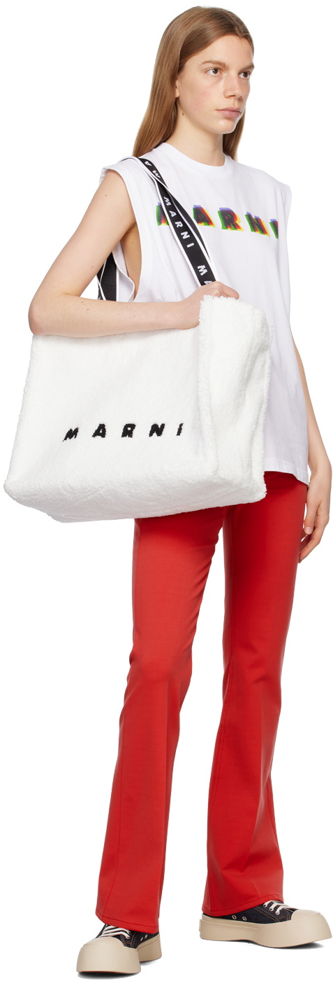 Marni White Printed Tank Top