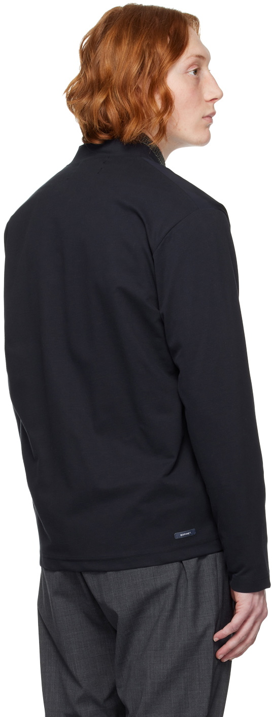 SOPHNET. Navy Paneled Cardigan