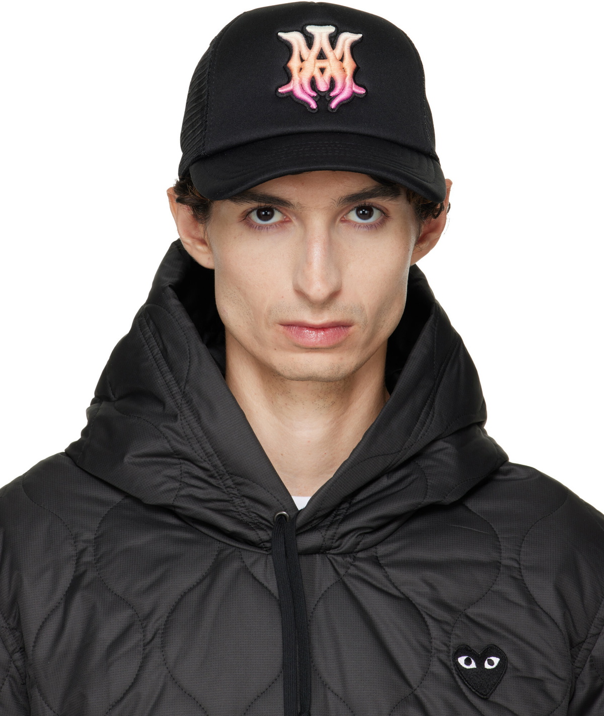AMIRI Black Bones Stacked Trucker Cap Amiri