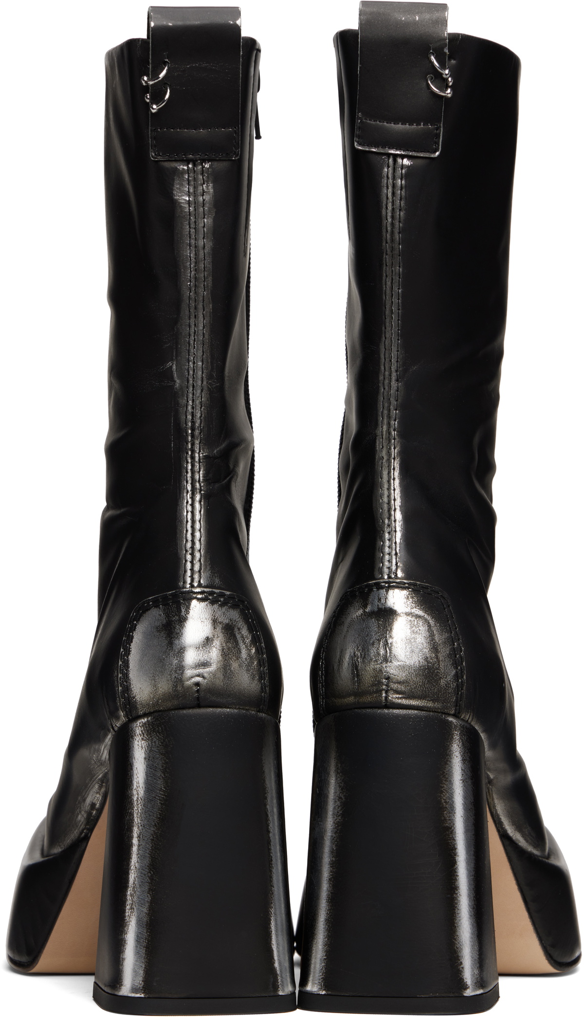 Miista Black & White Apple Ankle Boots