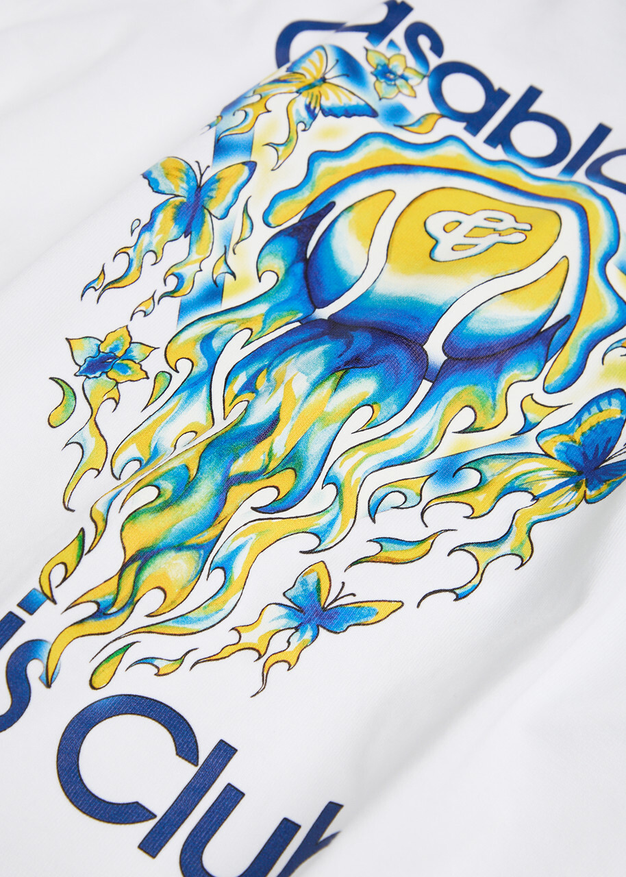 Casablanca Tennis Club Icon Printed Cotton T-shirt White