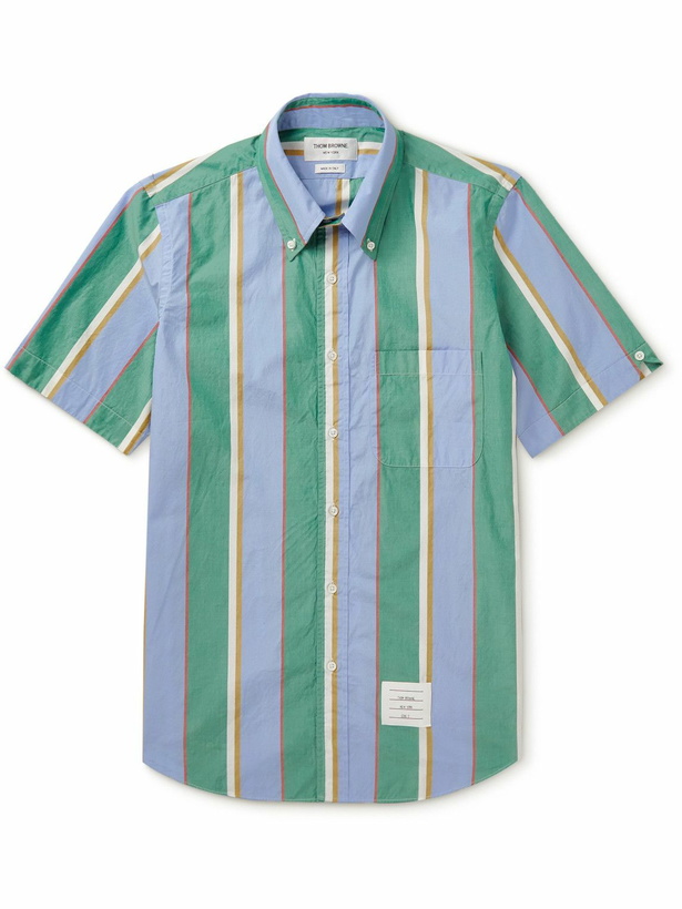 Photo: Thom Browne - Striped Cotton-Poplin Shirt - Blue