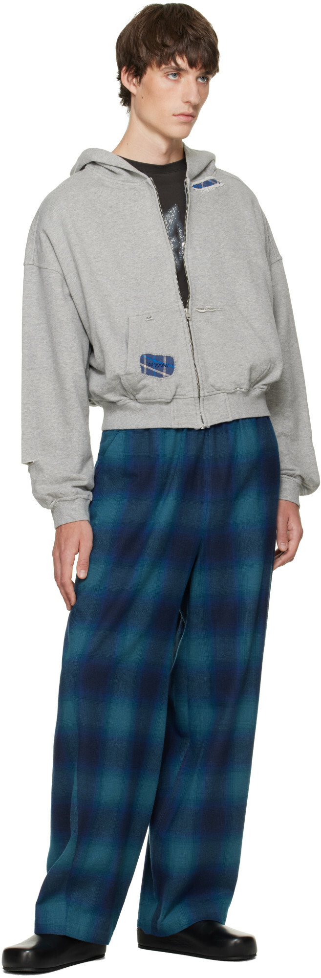 We11done Blue Flannel Lounge Pants