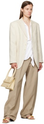 JACQUEMUS Beige La Casa 'Le pantalon Ovalo' Trousers