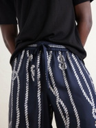 Dolce&Gabbana - Marina Straight-Leg Printed Silk-Twill Drawstring Shorts - Blue