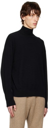 AURALEE Black Raglan Turtleneck