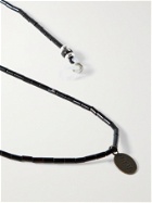 MIKIA - Multi-Stone, Sterling Silver and Silk Sunglasses Chain