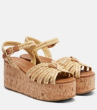 Prada Crochet wedge sandals