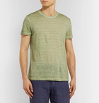 120% - Slim-Fit Garment-Dyed Linen T-Shirt - Green