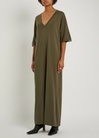 Extreme Cashmere n°410 Inda Cotton and Cashmere-blend Maxi Dress - Khaki - One Size