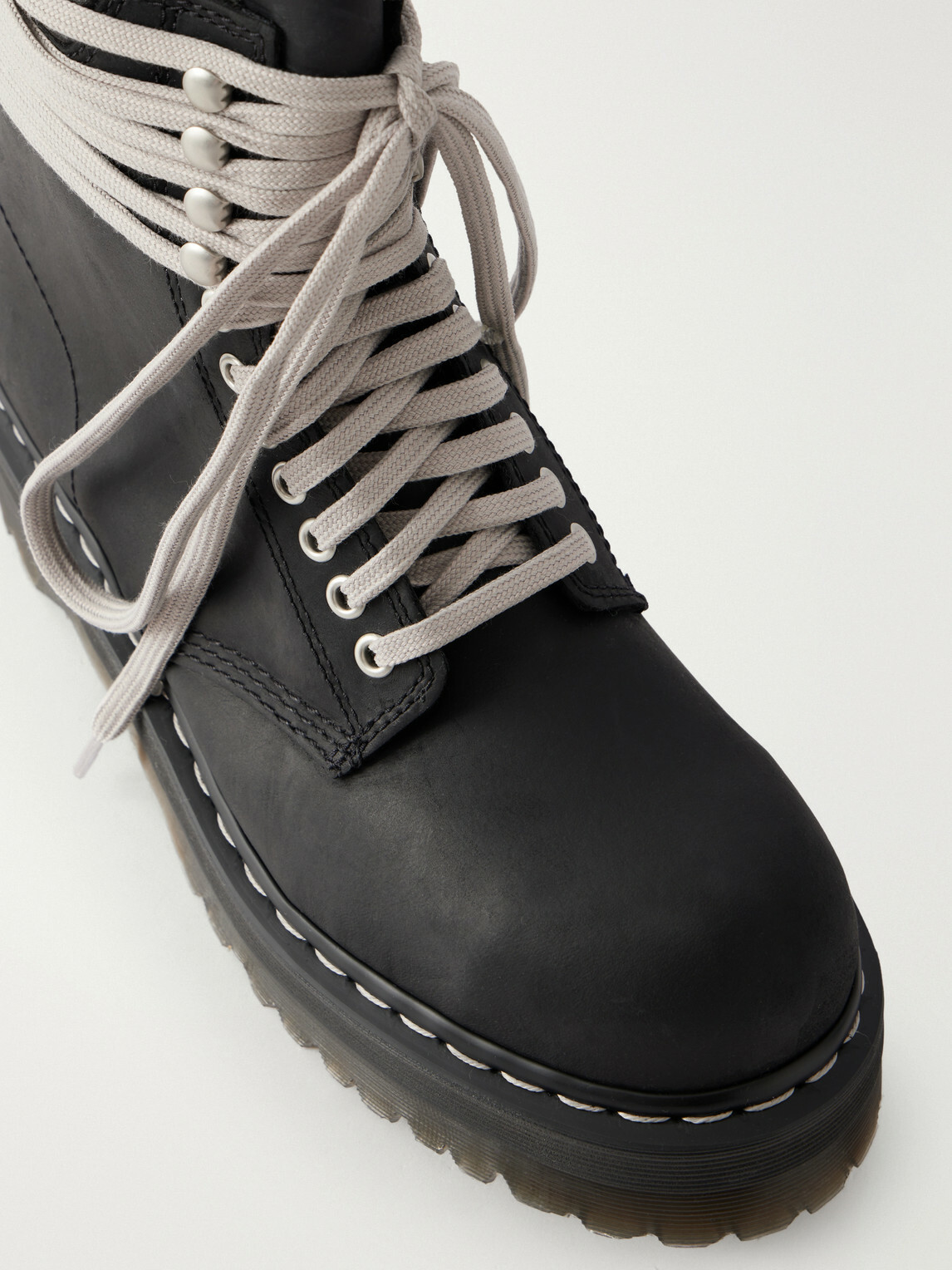 Rick Owens - Dr Martens Leather Lace-Up Boots - Black