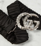 Gucci Marmont wide crystal-embellished satin belt