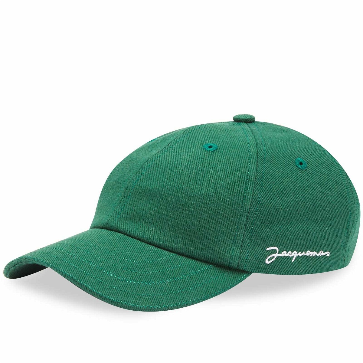 Photo: Jacquemus Men's Script Logo Cap in Green