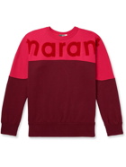 Isabel Marant - Howley Logo-Flocked Cotton-Blend Jersey Sweatshirt - Burgundy