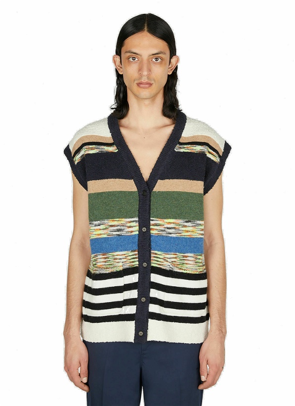 Photo: Soulland - Alert And Fresh Sleeveless Cardigan in Multicolour