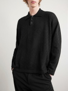 BODE - Anisette Pointelle-Knit Cotton Polo Shirt - Black