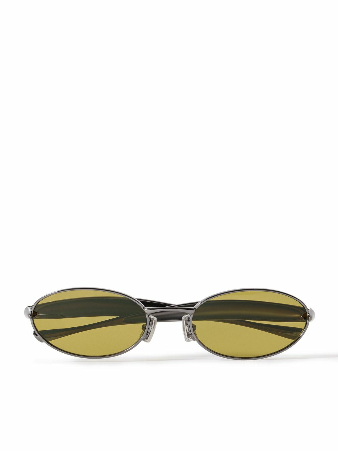 Bottega Veneta - Sardine Oval-Frame Gunmetal-Tone Sunglasses  display picture 1