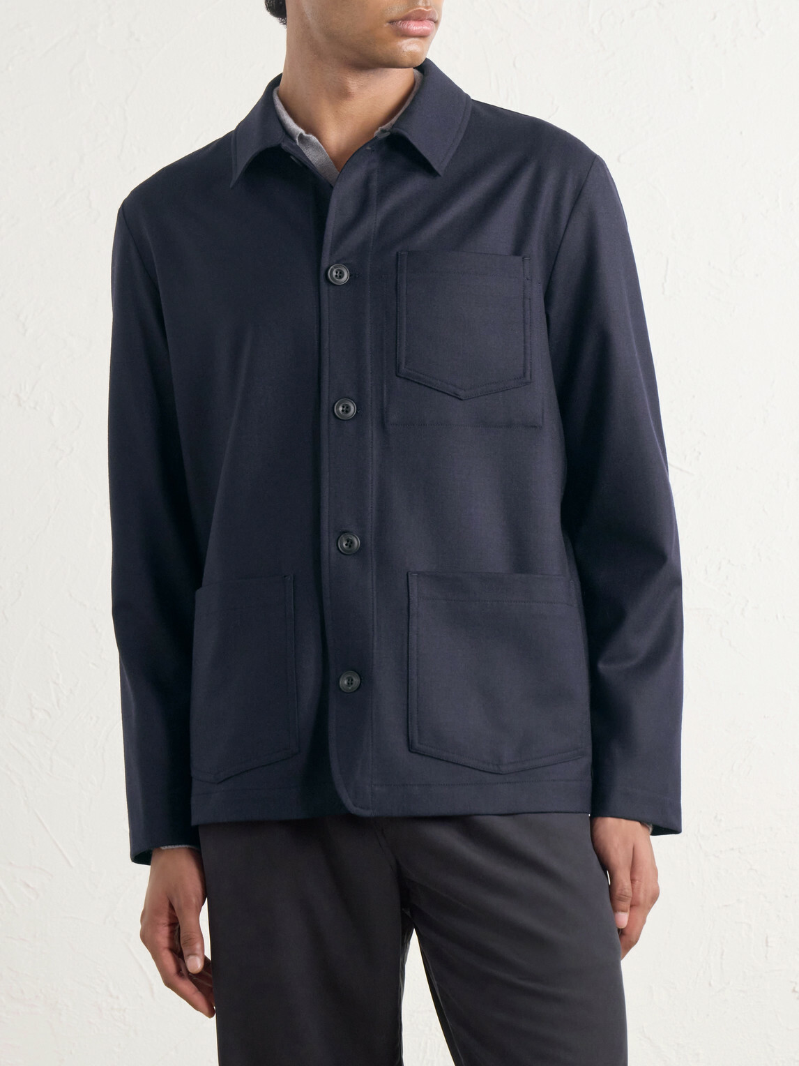 Altea - Pablo Wool-Blend Flannel Overshirt - Blue