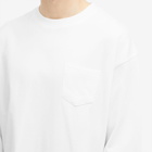 Uniform Bridge Men's Heavyweight Longsleeve Pocket T-Shirt in Off White