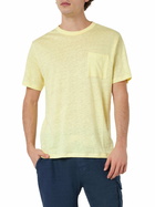 MC2 Saint Barth Man Yellow Linen Jersey T-shirt Ecstasea With Pocket