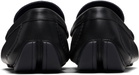 Ferragamo Black Gancini Buckle Driver Loafers