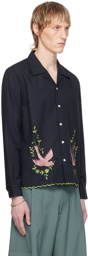 Bode Black Rosefinch Shirt