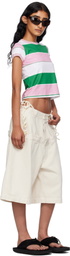ABRA SSENSE Exclusive Beige Double Denim Shorts