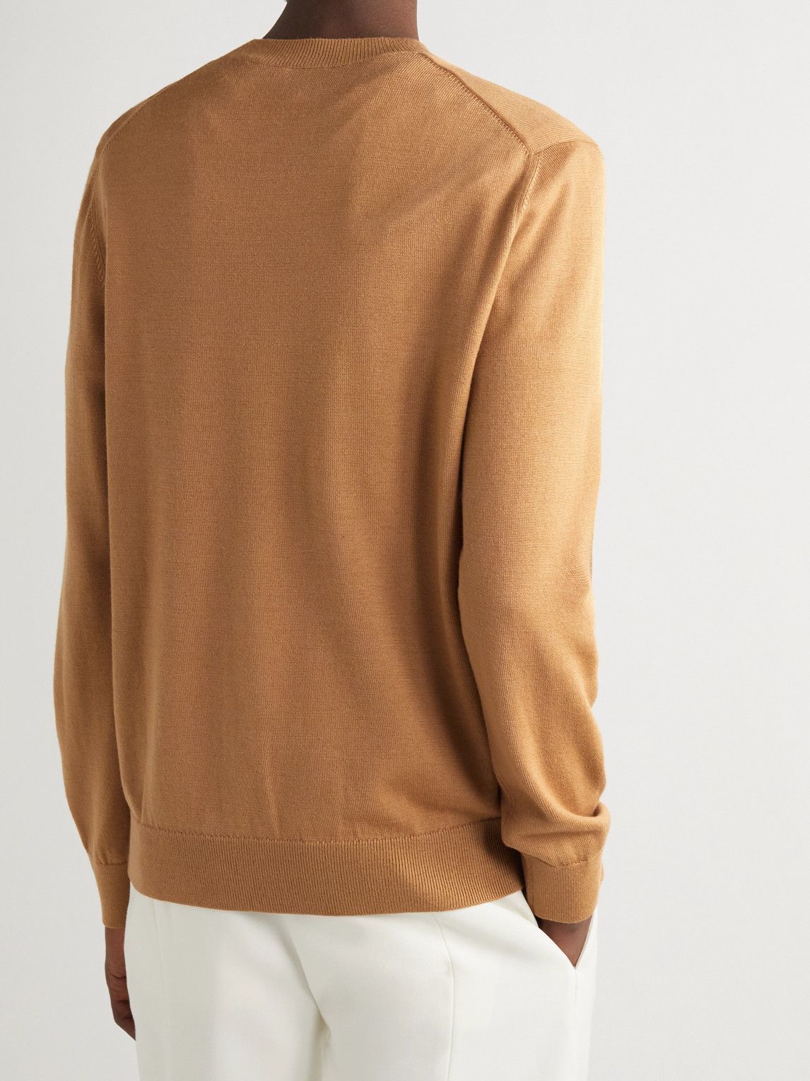 Burberry - Logo-Intarsia Wool-Blend Sweater - Brown