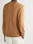 Burberry - Logo-Intarsia Wool-Blend Sweater - Brown
