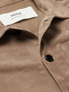 AMI PARIS - Suede Overshirt - Neutrals