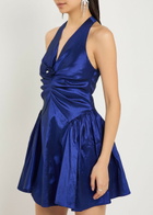 Sister Jane Marylin Ruched Taffeta Mini Dress Blue