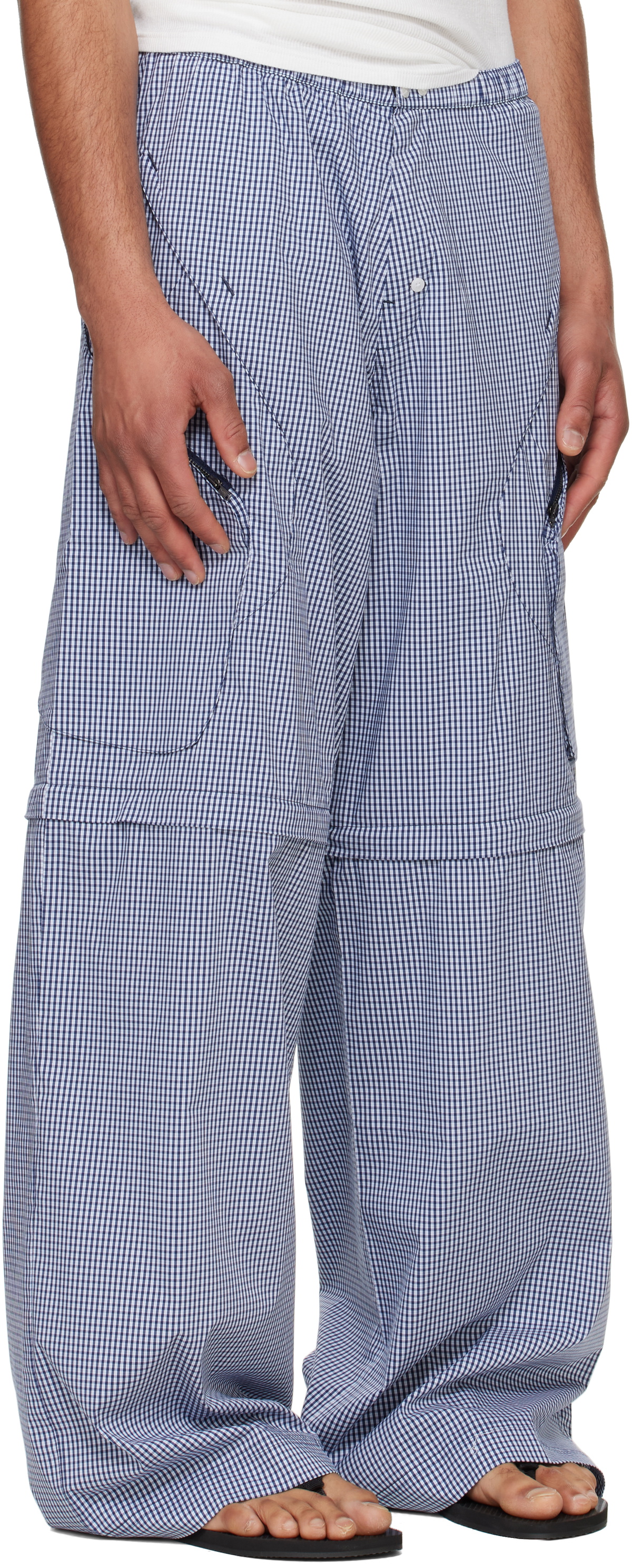 Raimundo Langlois Navy & White Convertible Board Cargo Pants