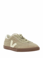 Veja panenka Beige Low Top Sneakers With Logo Patch On The Side And Contrasting Heel With Logo Lettering In Leather Unisex