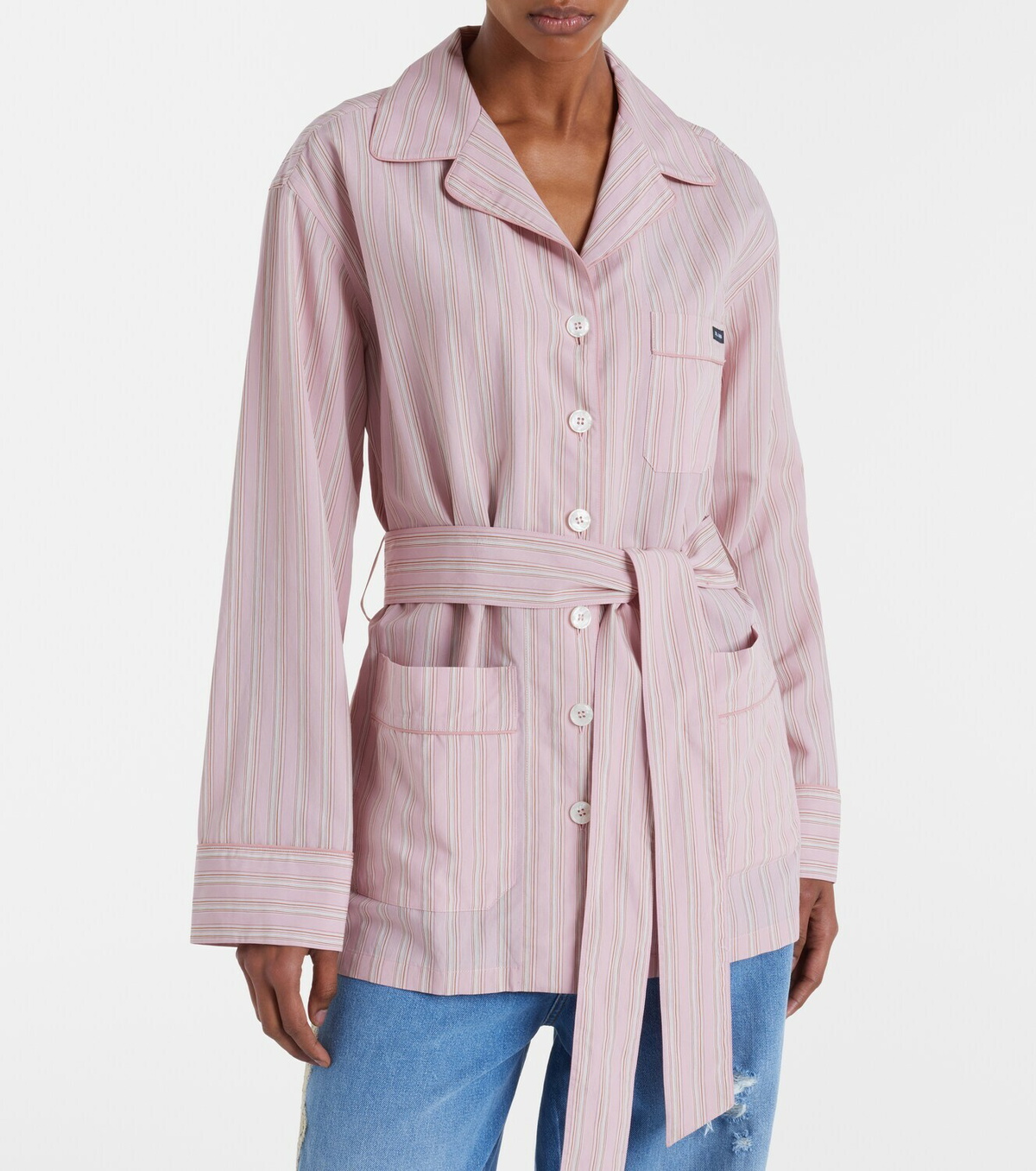 Dolce&Gabbana Belted striped shirt