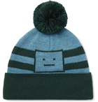 Acne Studios - Logo-Jacquard Striped Knitted Beanie - Green