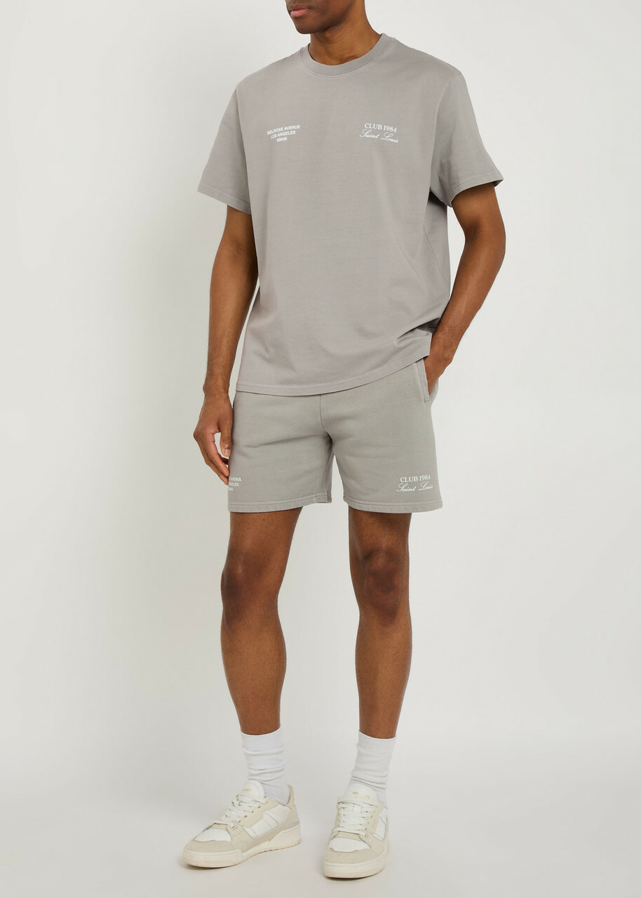 Club 1984 Melrose Printed Cotton Shorts Grey