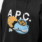 END. x A.P.C. Men's 'Coffee Club' Pierre Hoodie in Black