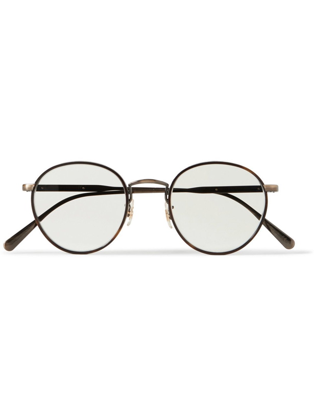 Photo: Brunello Cucinelli - Oliver Peoples Convertible Round-Frame Acetate and Gunmetal-Tone Optical Glasses