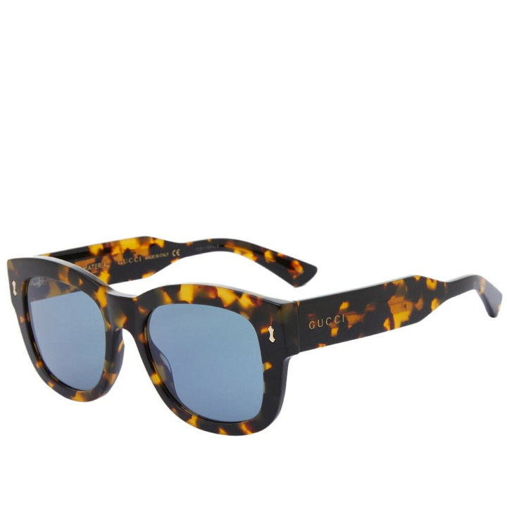 Photo: Gucci Men's Eyewear GG1110S Bio Acetate Sunglasses in Havana/Grey