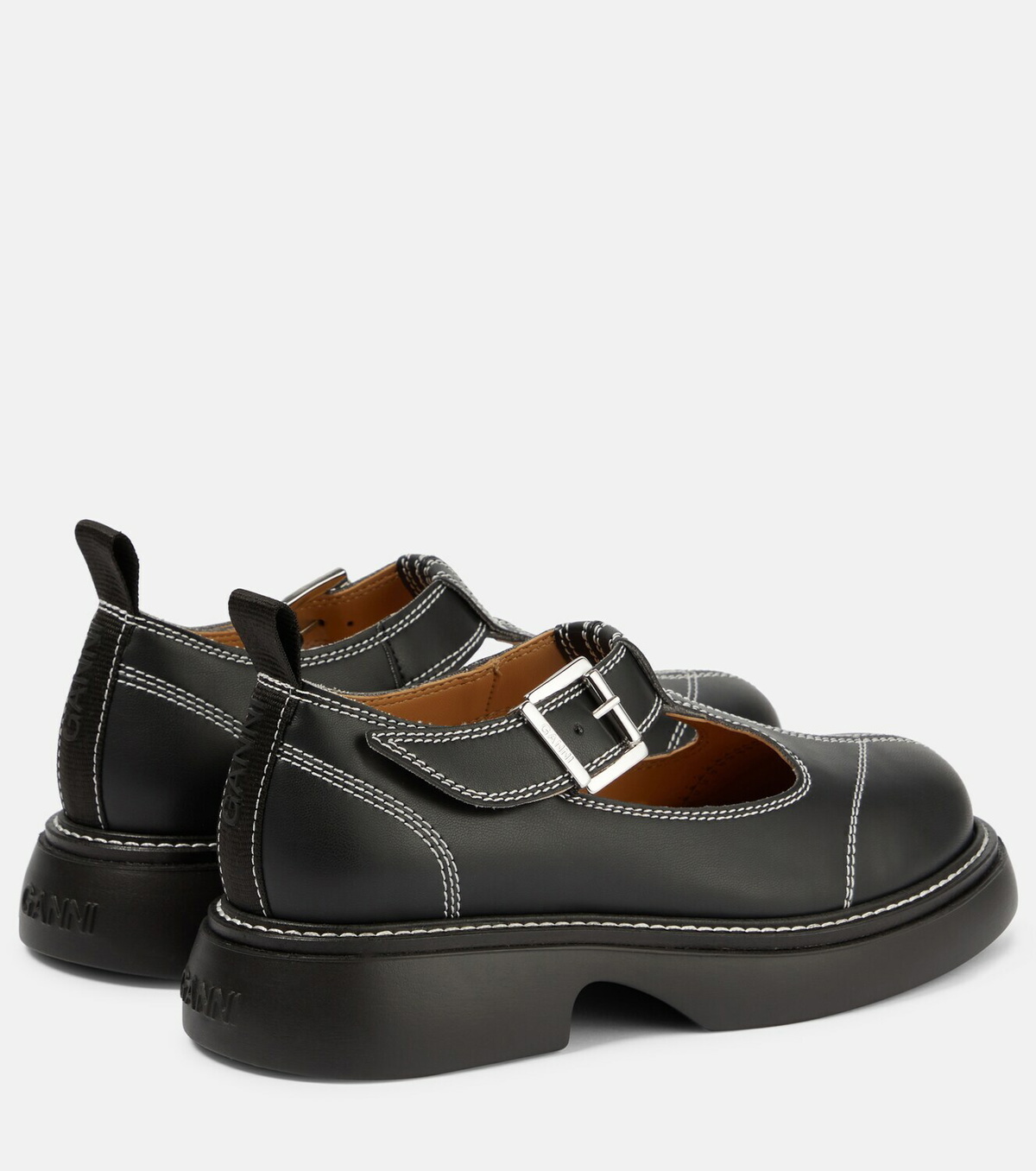GANNI ガニー Mary jane with buckle Ganni Everyday Buckle faux-leather Mary Janes GANNI