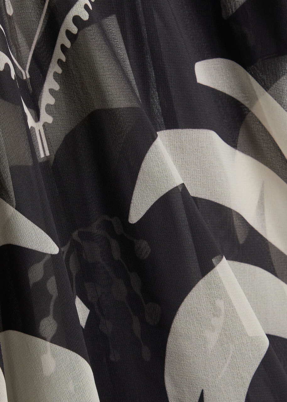 Johanna Ortiz Spiritual Healers Patterned Georgette Maxi Kaftan Black