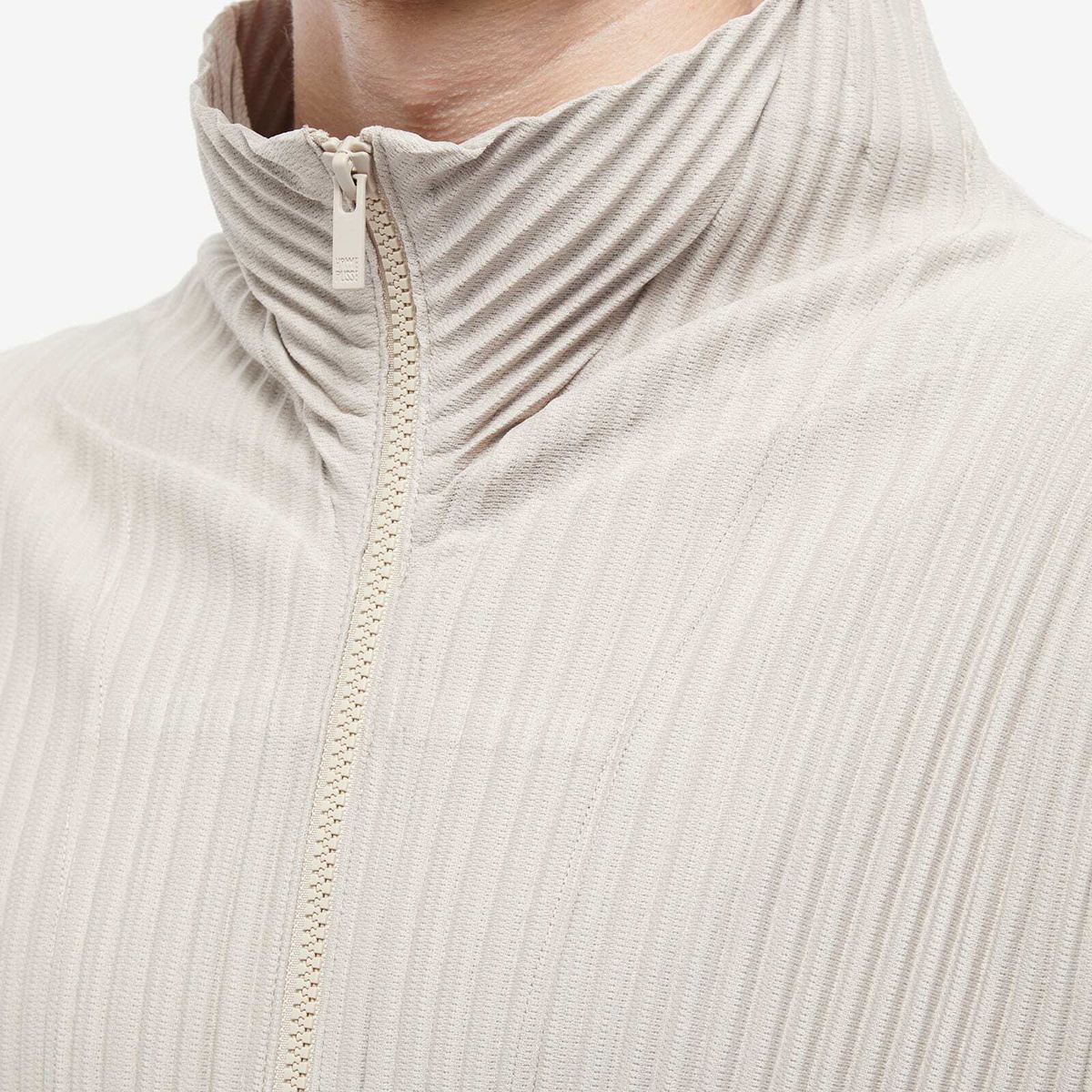 Homme Plissé Issey Miyake Men's Zip Up Cardigan in Sand