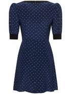 ALESSANDRA RICH Polka Dot Print Silk Mini Dress