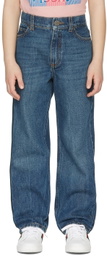 Gucci Kids Blue Web Jeans