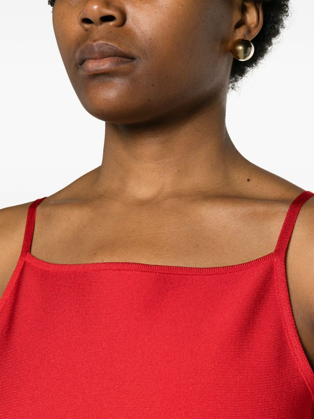 Alexander McQueen Red Square Neck Mermaid Dress Alexander McQueen