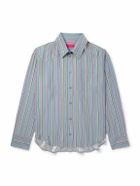 The Elder Statesman - Striped Silk Shirt - Blue