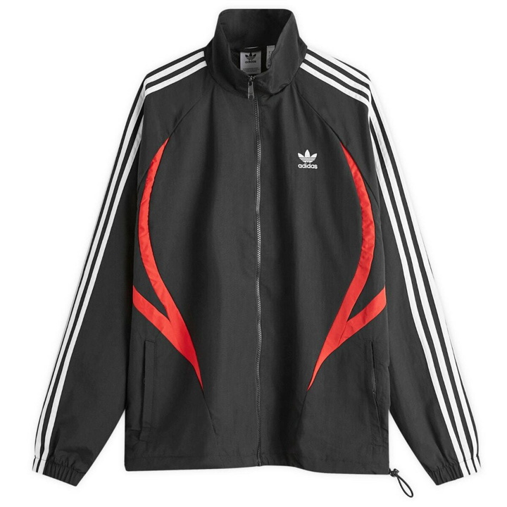 Photo: Adidas Men's Archive Track Top in Black/Betrack Toper Scarlet